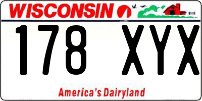 WI license plate 178XYX