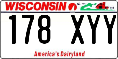 WI license plate 178XYY