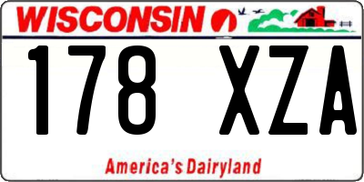 WI license plate 178XZA