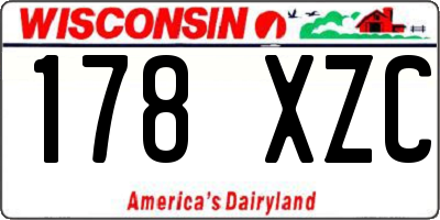 WI license plate 178XZC