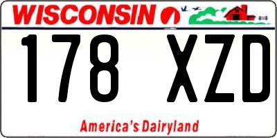 WI license plate 178XZD