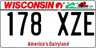 WI license plate 178XZE