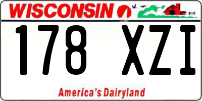 WI license plate 178XZI
