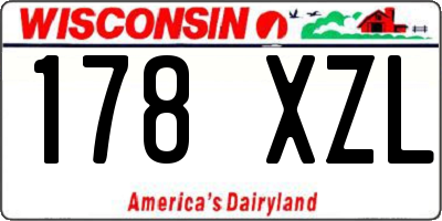 WI license plate 178XZL