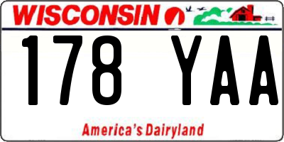 WI license plate 178YAA