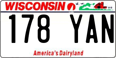 WI license plate 178YAN