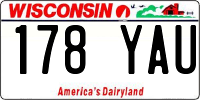 WI license plate 178YAU