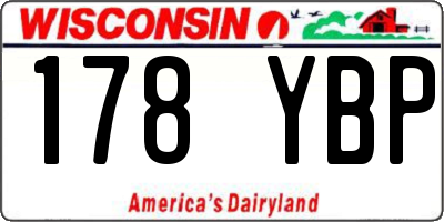 WI license plate 178YBP