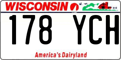 WI license plate 178YCH