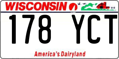 WI license plate 178YCT