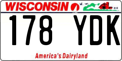 WI license plate 178YDK