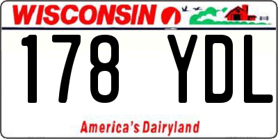 WI license plate 178YDL