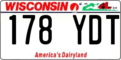 WI license plate 178YDT