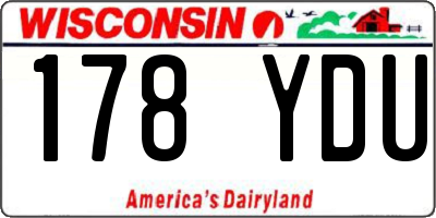 WI license plate 178YDU