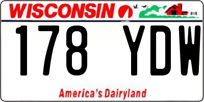 WI license plate 178YDW