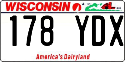 WI license plate 178YDX