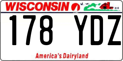 WI license plate 178YDZ
