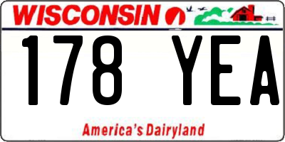 WI license plate 178YEA