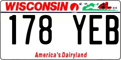 WI license plate 178YEB