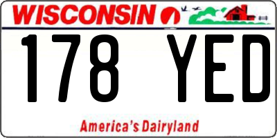 WI license plate 178YED