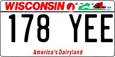 WI license plate 178YEE