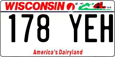 WI license plate 178YEH
