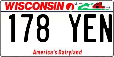 WI license plate 178YEN