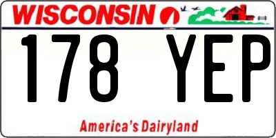 WI license plate 178YEP