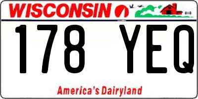 WI license plate 178YEQ