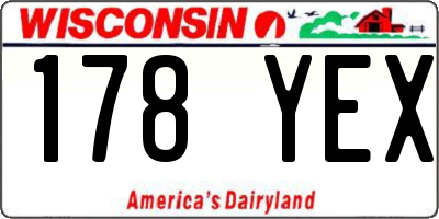 WI license plate 178YEX