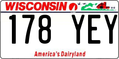 WI license plate 178YEY
