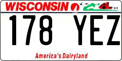 WI license plate 178YEZ