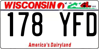 WI license plate 178YFD