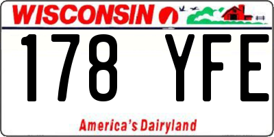 WI license plate 178YFE