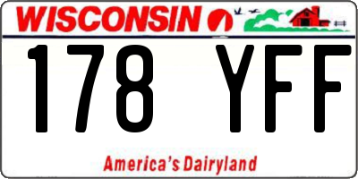 WI license plate 178YFF