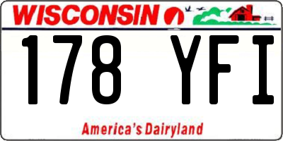 WI license plate 178YFI