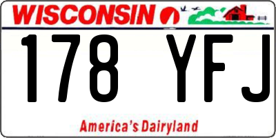 WI license plate 178YFJ