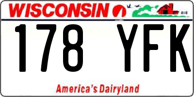 WI license plate 178YFK