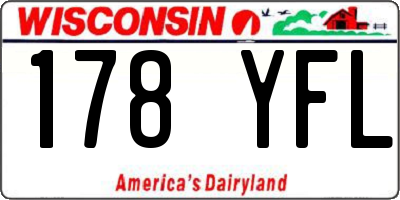 WI license plate 178YFL