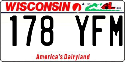 WI license plate 178YFM