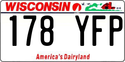 WI license plate 178YFP