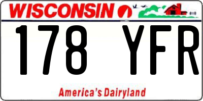 WI license plate 178YFR