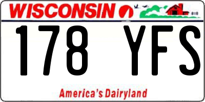 WI license plate 178YFS