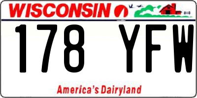 WI license plate 178YFW