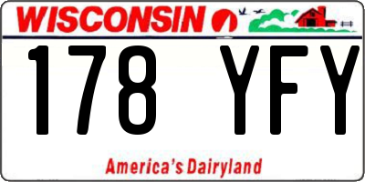 WI license plate 178YFY