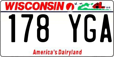 WI license plate 178YGA