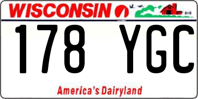 WI license plate 178YGC