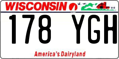 WI license plate 178YGH
