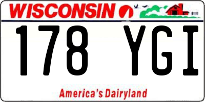 WI license plate 178YGI