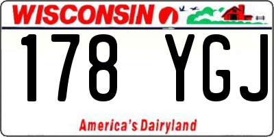 WI license plate 178YGJ